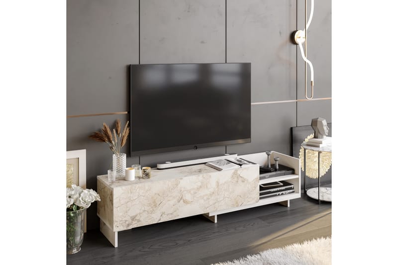 Andifli Tv-bänk 165x41 cm - Vit - Möbler - Tv möbel & mediamöbel - TV bänk & mediabänk