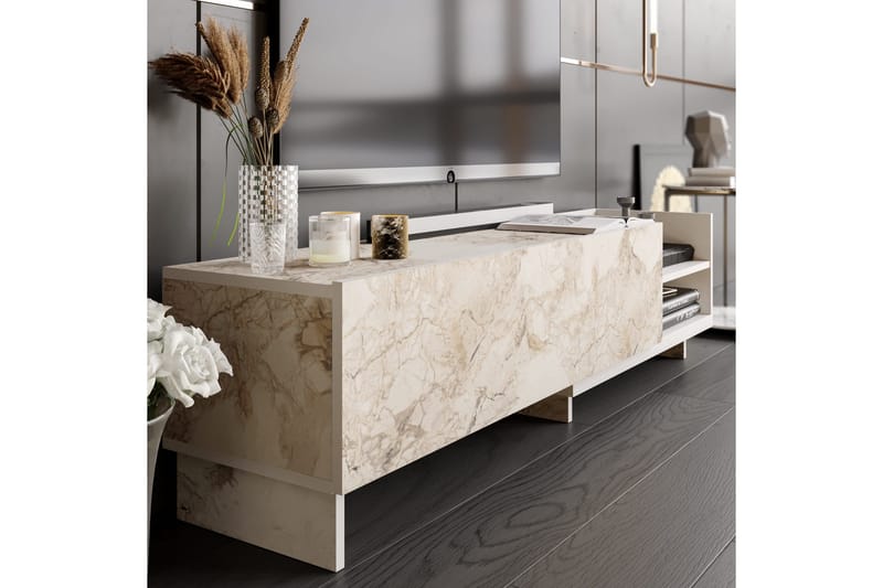 Andifli Tv-bänk 165x41 cm - Vit - Möbler - Tv möbel & mediamöbel - TV bänk & mediabänk