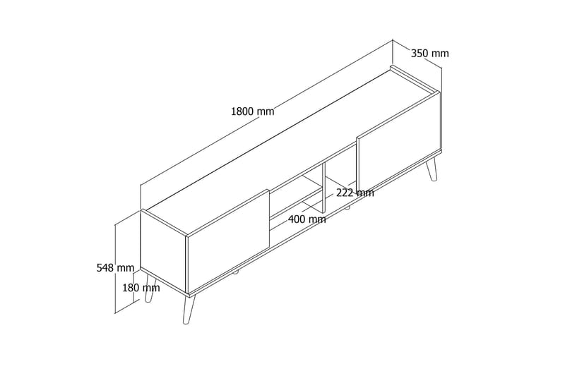 Andifli Tv-bänk 180x52 cm - Brun - Möbler - Tv möbel & mediamöbel - TV bänk & mediabänk