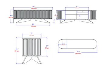 Andifli Tv-bänk 180x60 cm - Antracit - Möbler - Tv möbel & mediamöbel - TV bänk & mediabänk