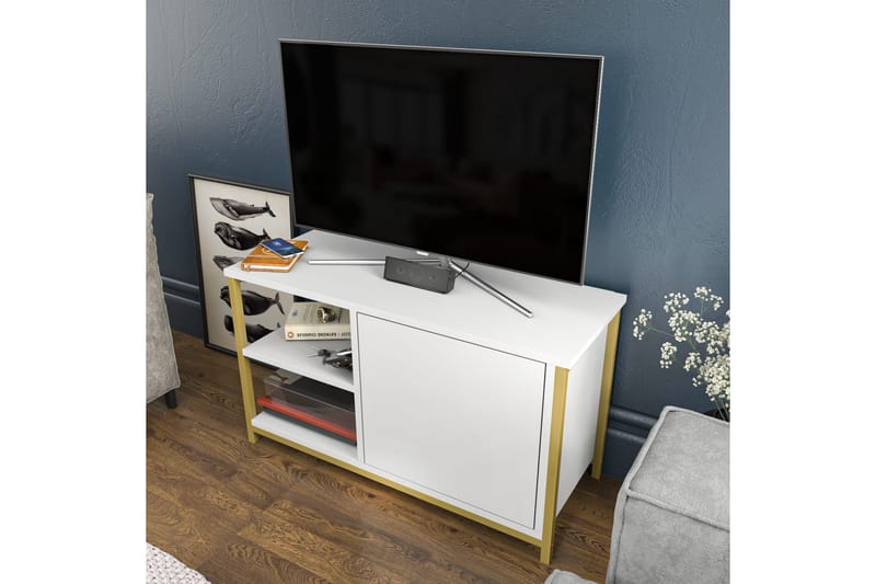 Andifli Tv-bänk 89,6x50,8 cm - Guld - Möbler - Tv möbel & mediamöbel - TV bänk & mediabänk