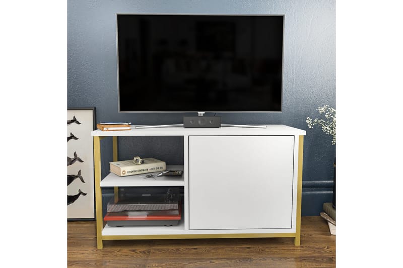 Andifli Tv-bänk 89,6x50,8 cm - Guld - Möbler - Tv möbel & mediamöbel - TV bänk & mediabänk