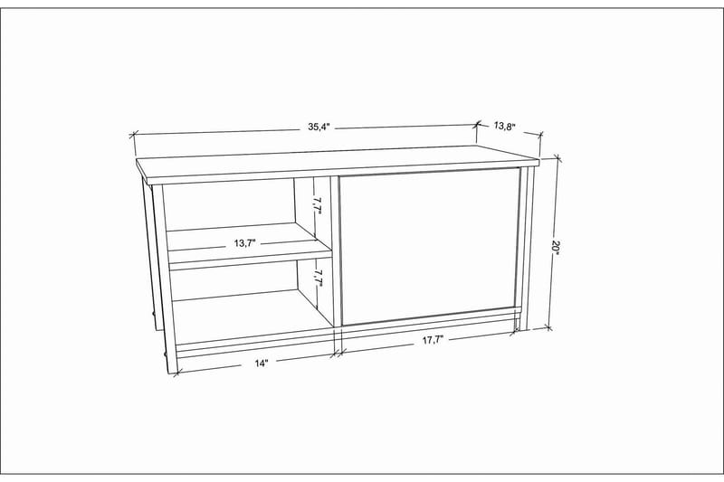 Andifli Tv-bänk 89,6x50,8 cm - Svart - TV bänk & mediabänk