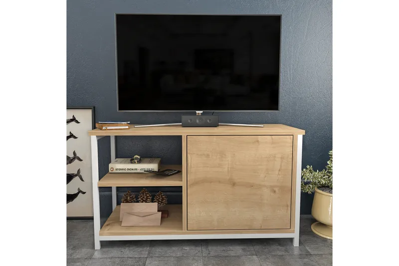 Andifli Tv-bänk 89,6x50,8 cm - Vit - Möbler - Tv möbel & mediamöbel - TV bänk & mediabänk