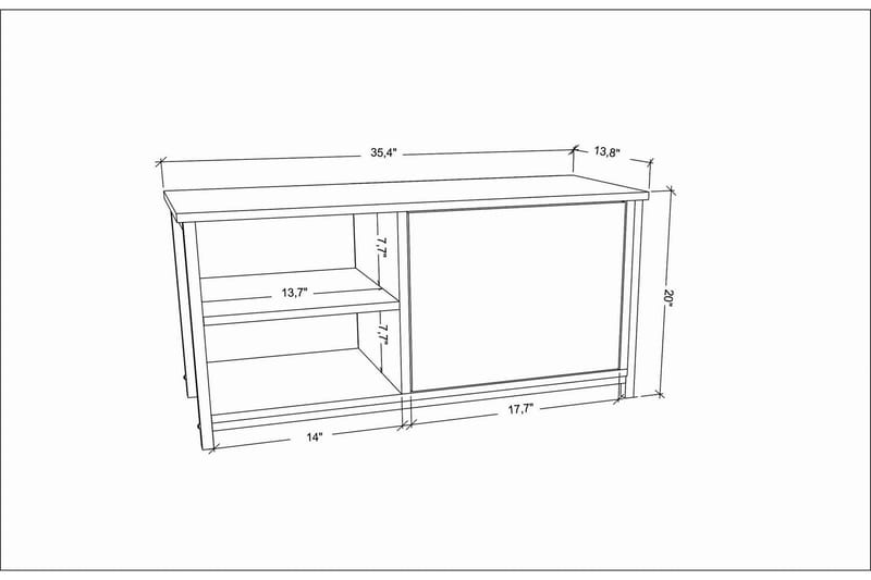 Andifli Tv-bänk 89,6x50,8 cm - Vit - Möbler - Tv möbel & mediamöbel - TV bänk & mediabänk