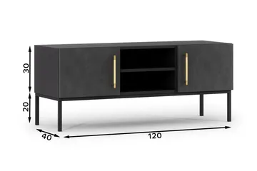 Anjal Golvstående TV Bänk 120 cm med Förvaring i Målat Trä - Antracit - Möbler - Tv möbel & mediamöbel - TV bänk & mediabänk