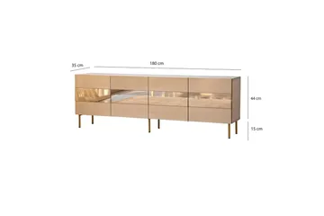 Arioch Golvstående Tv Bänk 180 cm med Förvaring i Mörkt Trä - Champagne - Möbler - Tv möbel & mediamöbel - TV bänk & mediabänk