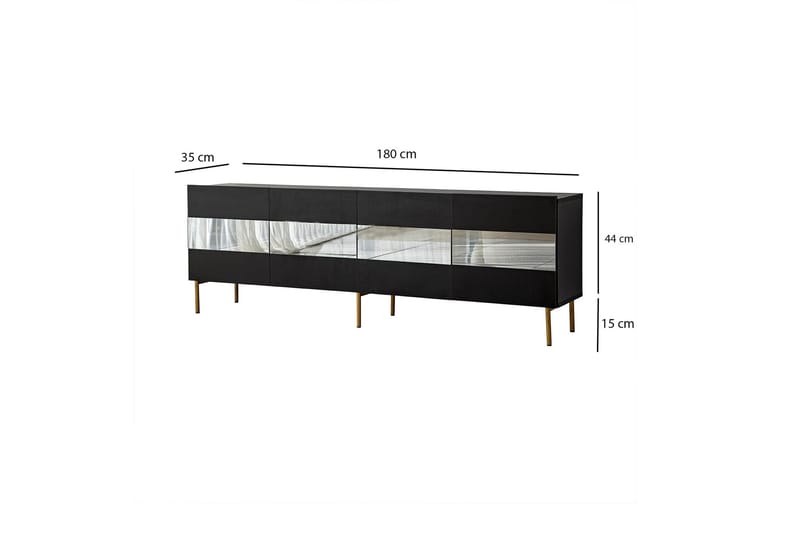 Arioch Tv-bänk 180 cm - Grå - TV bänk & mediabänk