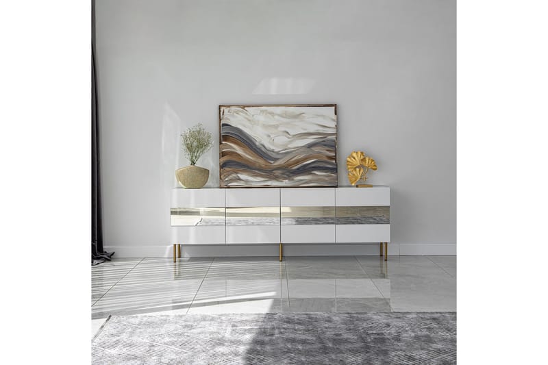 Arioch Tv-bänk 180 cm, Guld