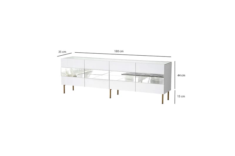 Arioch Tv-bänk 180 cm - Guld - Möbler - Tv möbel & mediamöbel - TV bänk & mediabänk