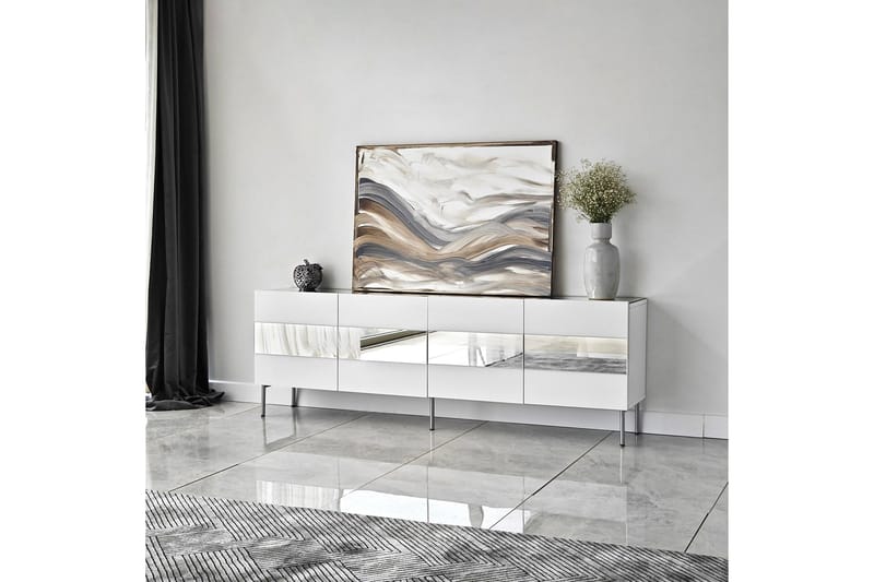 Arioch Tv-bänk 180 cm - Silver - Möbler - Tv möbel & mediamöbel - TV bänk & mediabänk