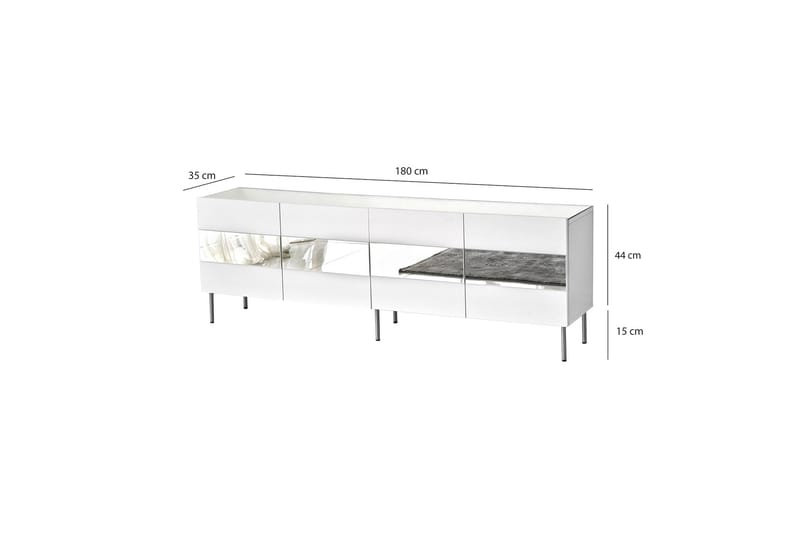 Arioch Tv-bänk 180 cm - Silver - TV bänk & mediabänk