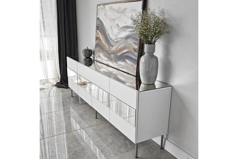 Arioch Tv-bänk 180 cm - Silver - Möbler - Tv möbel & mediamöbel - TV bänk & mediabänk