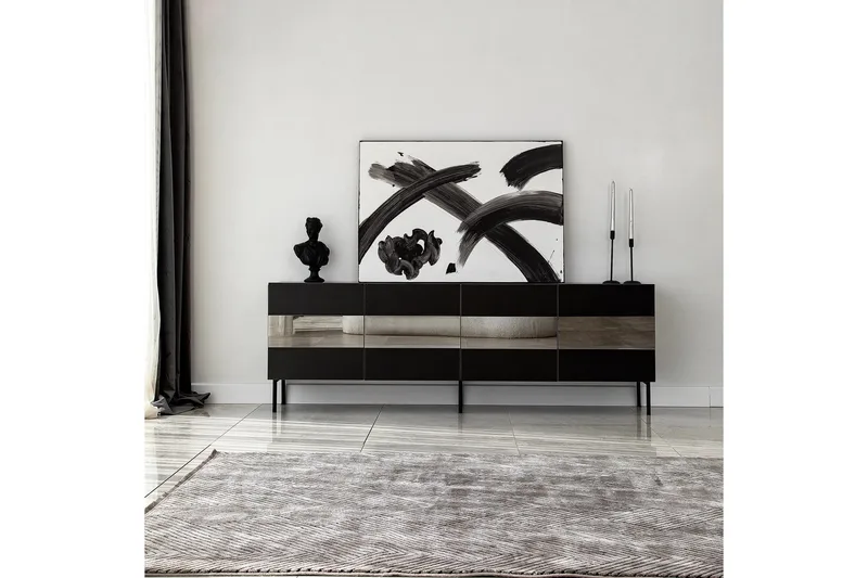 Arioch Tv-bänk 180 cm - Svart - Möbler - Tv möbel & mediamöbel - TV bänk & mediabänk