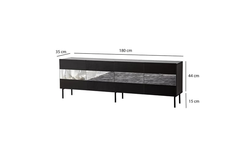 Arioch Tv-bänk 180 cm - Svart - Möbler - Tv möbel & mediamöbel - TV bänk & mediabänk