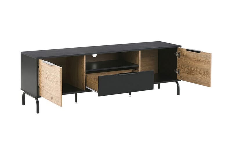 Arkley TV-bänk 160x41 cm - Svart/Ljusbrun - Möbler - Tv möbel & mediamöbel - TV bänk & mediabänk