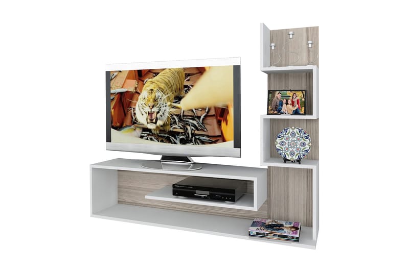 Asillane Tv-bänk 149 cm Labyrint - Vit - TV bänk & mediabänk