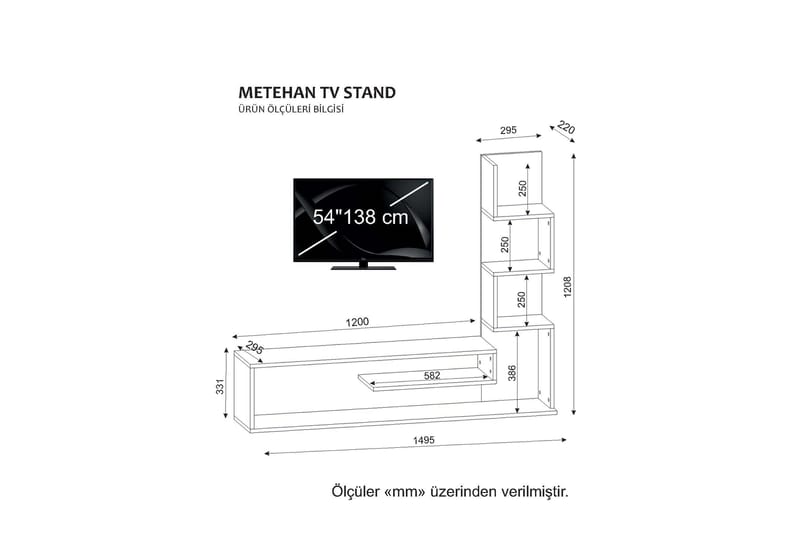 Asillane Tv-bänk 149 cm Labyrint - Vit - TV bänk & mediabänk
