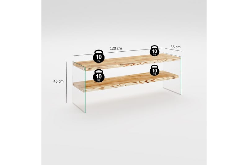 Assanisa Tv-bänk 120 cm i Trä - Brun - Möbler - Tv möbel & mediamöbel - TV bänk & mediabänk