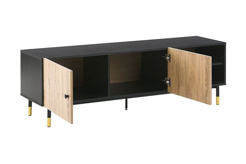 Assaria TV-bänk 150x40 cm - Svart/Ljust Trä - Möbler - Tv möbel & mediamöbel - TV bänk & mediabänk