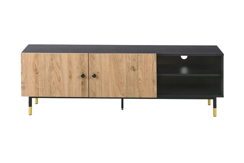 Assaria TV-bänk 150x40 cm - Svart/Ljust Trä - Möbler - Tv möbel & mediamöbel - TV bänk & mediabänk