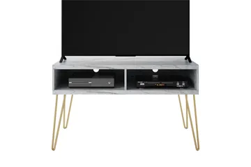 Athena Tv-bänk 107x50 cm Vit/Marmormönster - Novogratz - Möbler - Tv möbel & mediamöbel - TV bänk & mediabänk