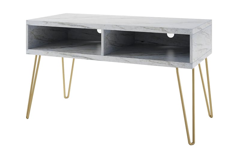 Athena Tv-bänk 107x50 cm Vit/Marmormönster - Novogratz - Möbler - Tv möbel & mediamöbel - TV bänk & mediabänk