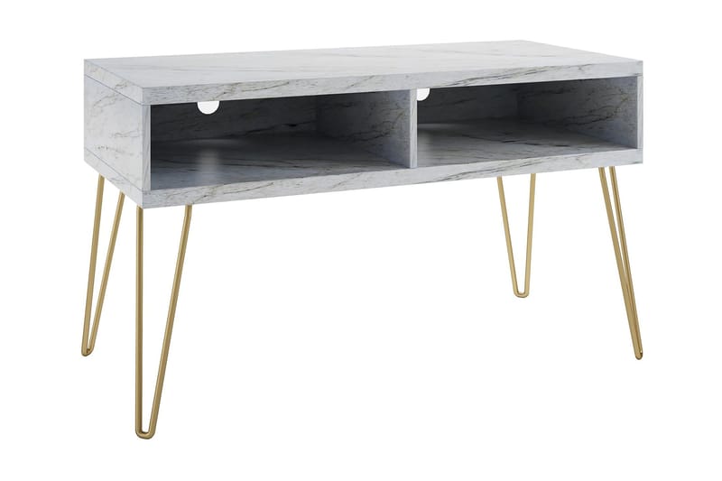 Athena Tv-bänk 107x50 cm Vit/Marmormönster, Novogratz
