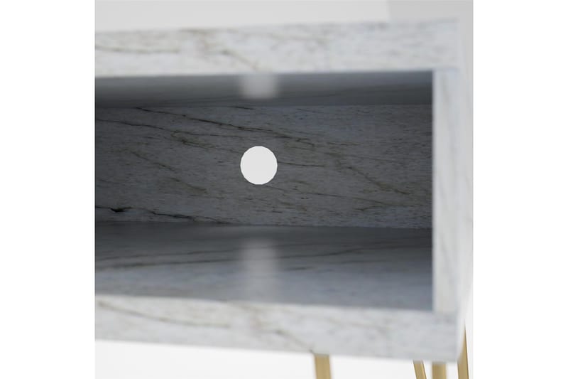 Athena Tv-bänk 107x50 cm Vit/Marmormönster - Novogratz - Möbler - Tv möbel & mediamöbel - TV bänk & mediabänk