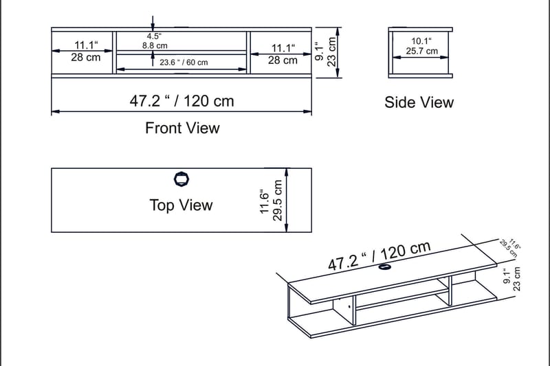 Avvakko TV-bänk 135 cm - Vit - Möbler - Tv möbel & mediamöbel - TV bänk & mediabänk