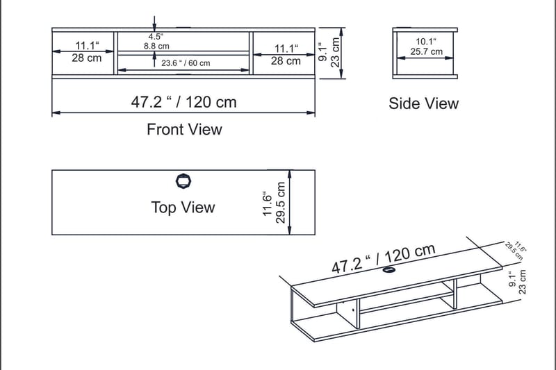 Avvakko TV-bänk 135 cm - Vit - Möbler - Tv möbel & mediamöbel - TV bänk & mediabänk