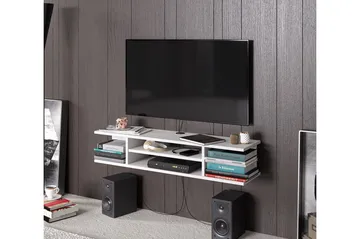 Avvakko Väggmonterad TV-bänk 135 cm med Förvaring i Målat Trä - Vit - Möbler - Tv möbel & mediamöbel - TV bänk & mediabänk