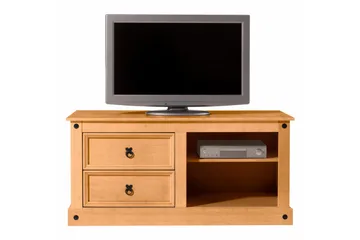 Ayala Golvstående TV-bänk 120 cm med Förvaring i Furu utseende - Brun - Möbler - Tv möbel & mediamöbel - TV bänk & mediabänk