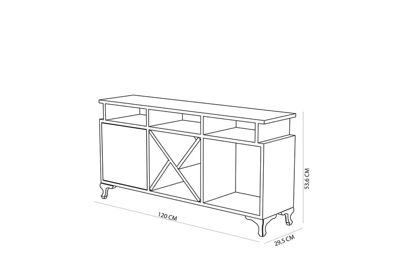 Ayaze Tv-bänk 120 cm - Vit - TV bänk & mediabänk