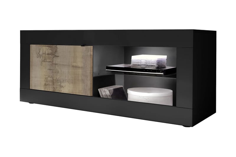 Basic TV-Bänk 43x140 Natur/Svart - LC SPA - Möbler - Tv möbel & mediamöbel - TV bänk & mediabänk