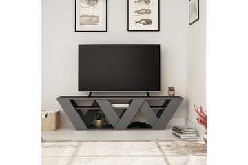 Bodsjö Golvstående Tv Bänk 158 cm med Förvaring i Målat Trä - Antracit - Möbler - Tv möbel & mediamöbel - TV bänk & mediabänk