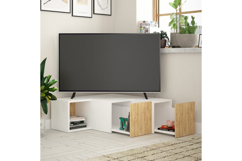 Bodsjö TV-Bänk 92 cm - Vit/Brun - Möbler - Tv möbel & mediamöbel - TV bänk & mediabänk