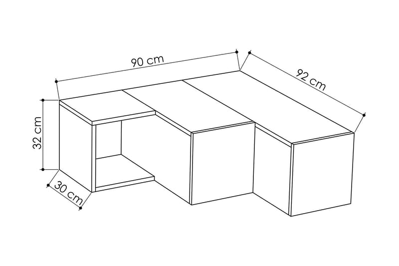 Bodsjö TV-Bänk 92 cm - Vit/Brun - TV bänk & mediabänk