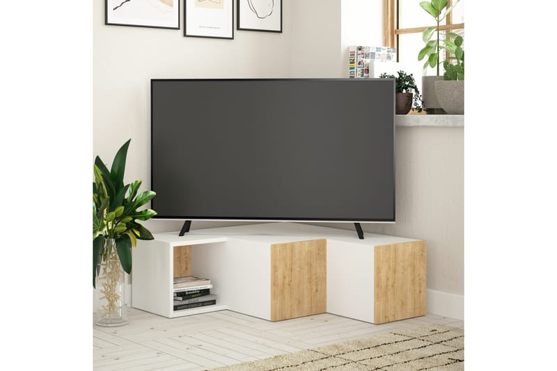 Bodsjö TV-Bänk 92 cm - Vit/Brun - Möbler - Tv möbel & mediamöbel - TV bänk & mediabänk