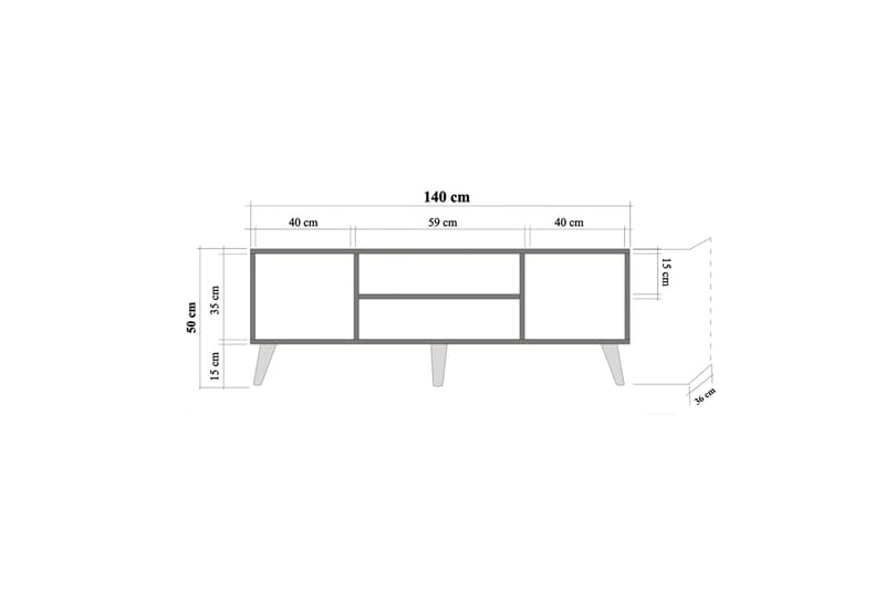 Brokind TV-Bänk 140 cm - Brun - TV bänk & mediabänk