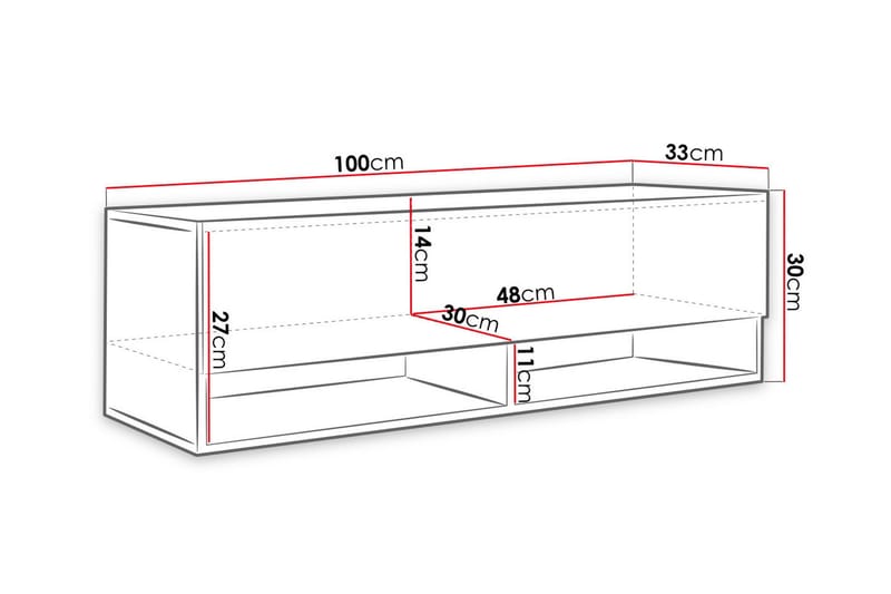 Brya TV-bänk 100x32x30 cm - Vit - Möbler - Tv möbel & mediamöbel - TV bänk & mediabänk