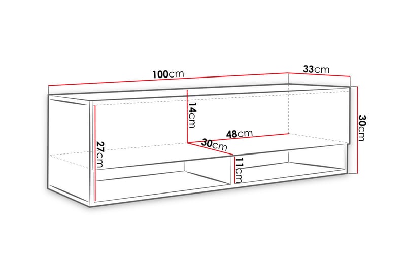 Brya TV-bänk 100x32x30 cm - Vit - Möbler - Tv möbel & mediamöbel - TV bänk & mediabänk