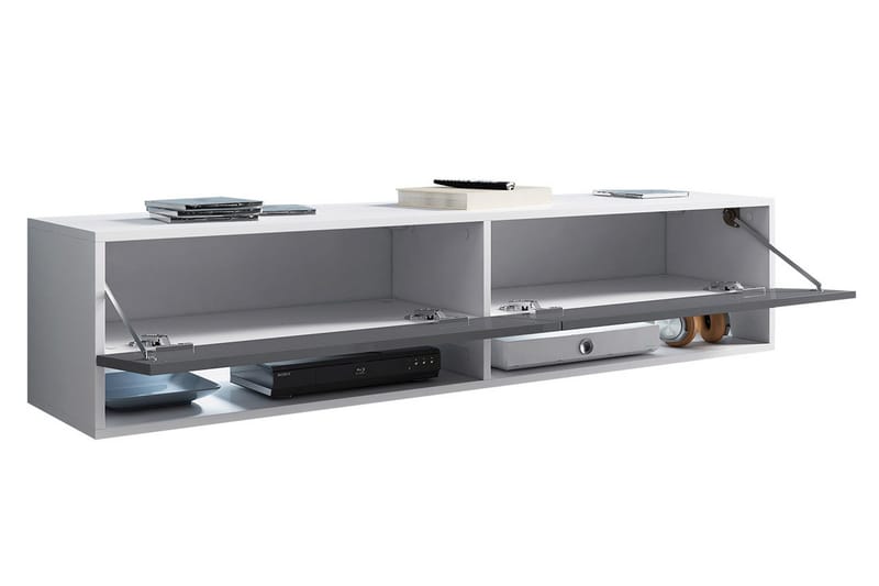 Brya TV-bänk 140 cm LED-belysning - Beige/Vit/RGB LED - Möbler - Tv möbel & mediamöbel - TV bänk & mediabänk