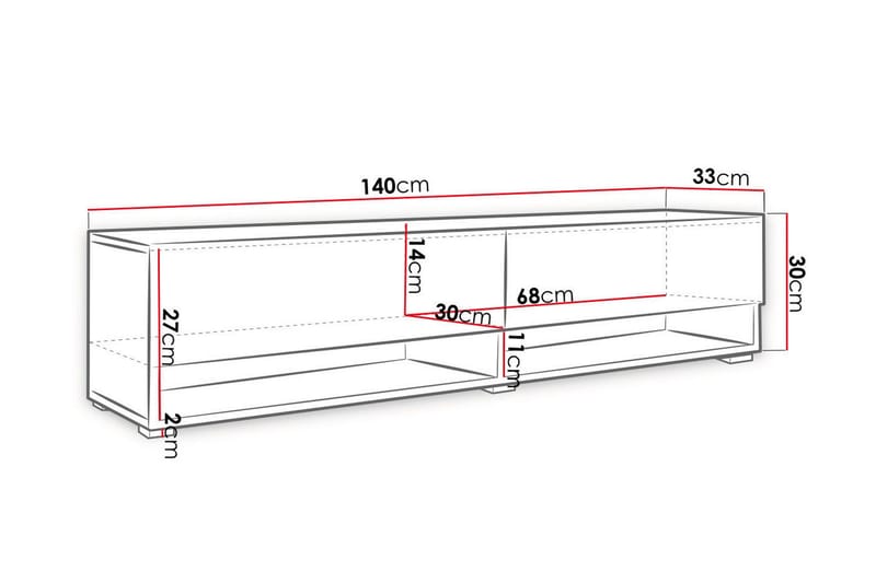 Brya TV-bänk 140x31x30 cm - Beige/Vit - Möbler - Tv möbel & mediamöbel - TV bänk & mediabänk