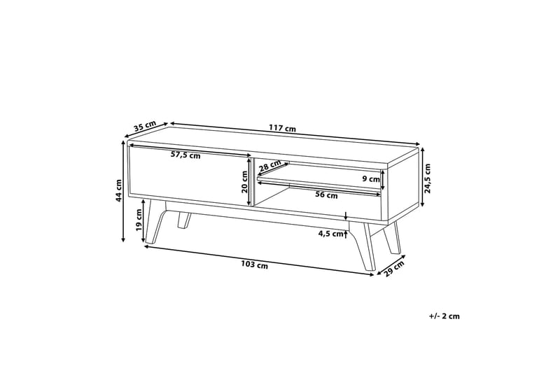 Buffalo Tv-Bänk 35x117 cm - Trä/Natur - TV bänk & mediabänk