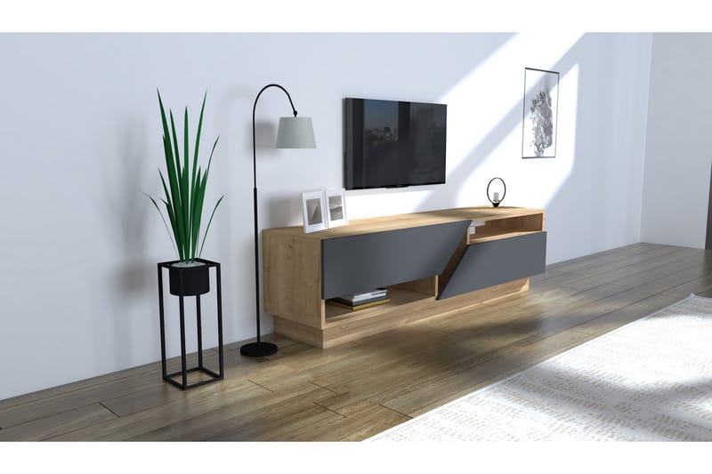 Buluca Tv-bänk 160 cm - Blå/Antracit - Möbler - Tv möbel & mediamöbel - TV bänk & mediabänk