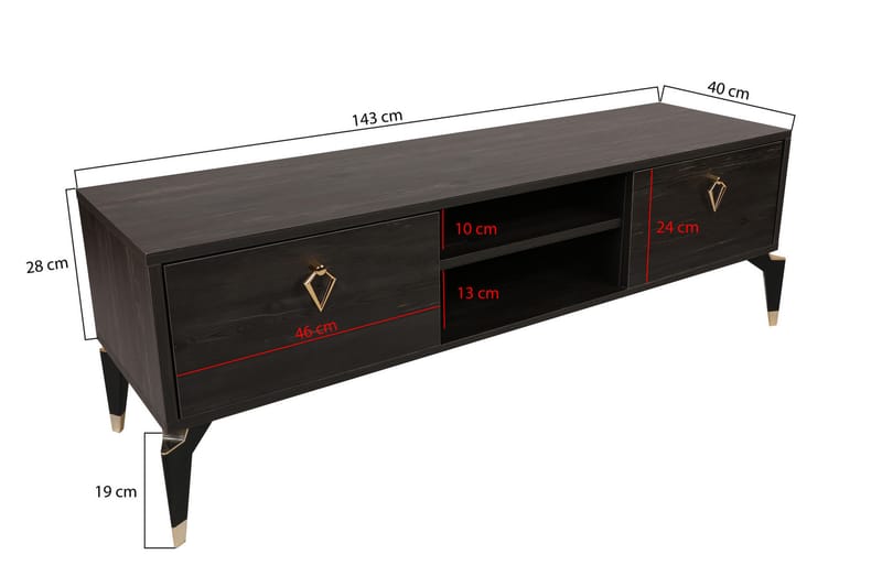 Buvillage Tv-bänk 143 cm - Mörkbrun - Möbler - Tv möbel & mediamöbel - TV bänk & mediabänk