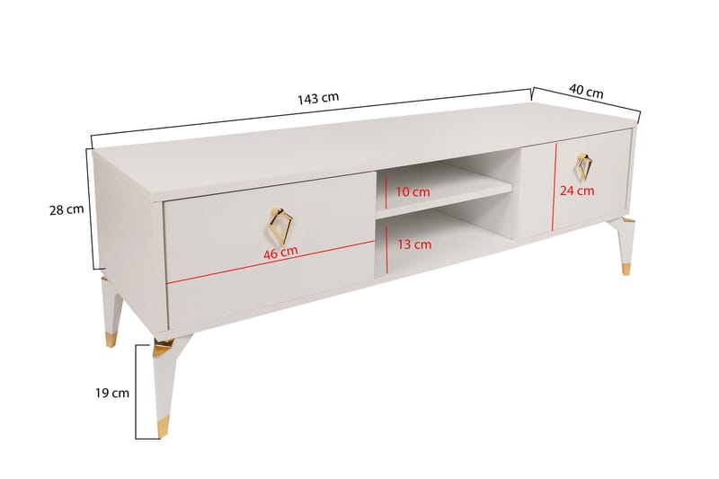 Buvillage Tv-bänk 143 cm - Vit - Möbler - Tv möbel & mediamöbel - TV bänk & mediabänk