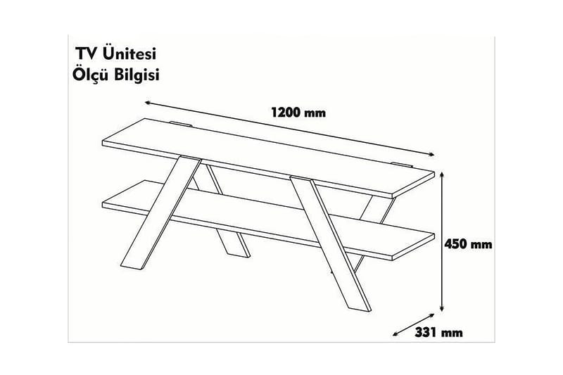 Byestad TV-bänk 120 cm - Vit - TV bänk & mediabänk