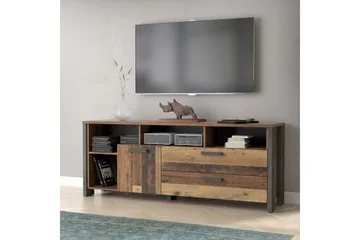 Cadle Golvstående TV Bänk 161 cm med Förvaring i Mörkt Trä - Brun - Möbler - Tv möbel & mediamöbel - TV bänk & mediabänk